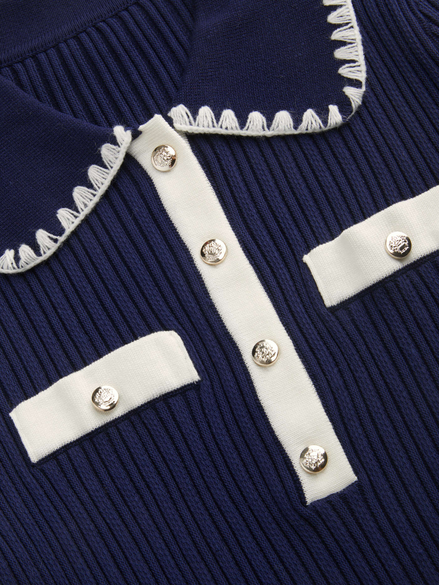 Knit Collar Contrasting Binding Mini Dress
