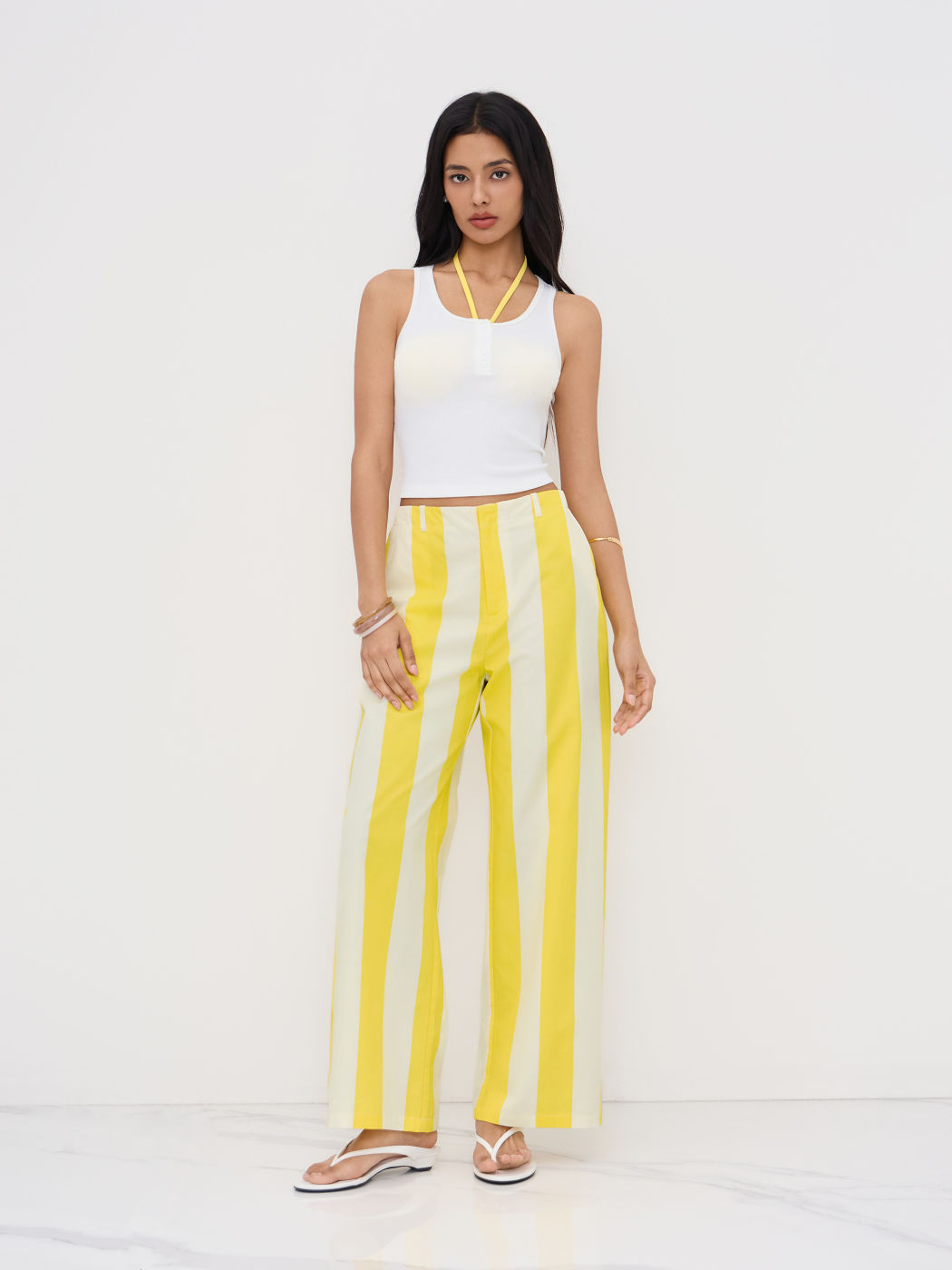 100% Cotton Low Rise Stripe Pocket Trousers