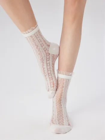CALZINI JACQUARD & LACE CREW