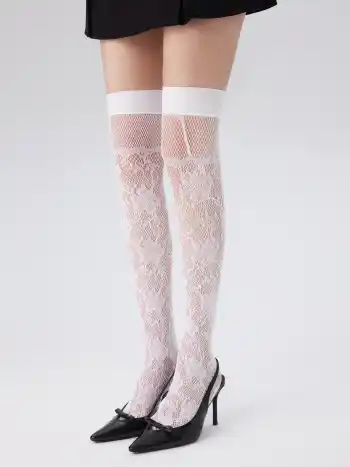 Blumen-Über-Knie-Socken