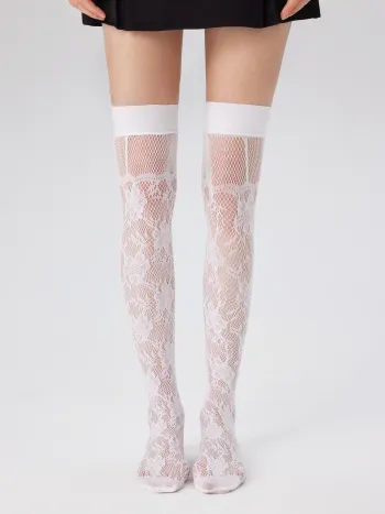 FLOWER OVER THE KNEE SOCKS
