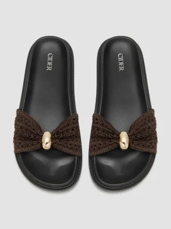 METAL DECOR WOVEN SLIPPERS