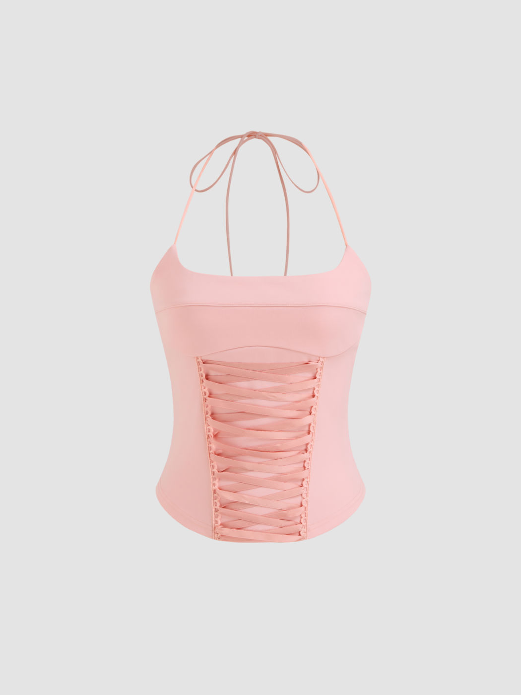 Halter Lace Up Cami Top