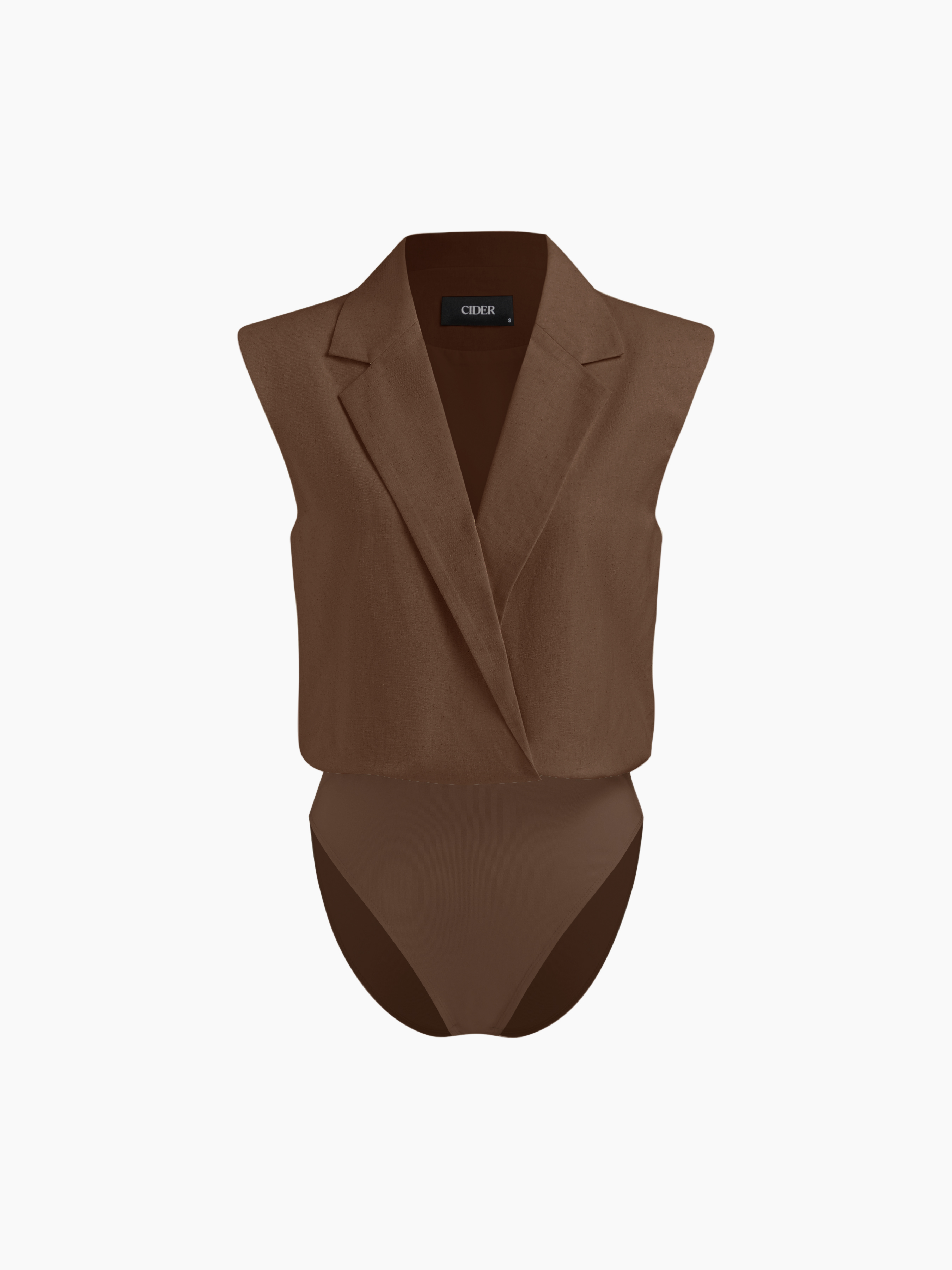 Office Siren Vest Women Woven Collared V-Neck Cropped