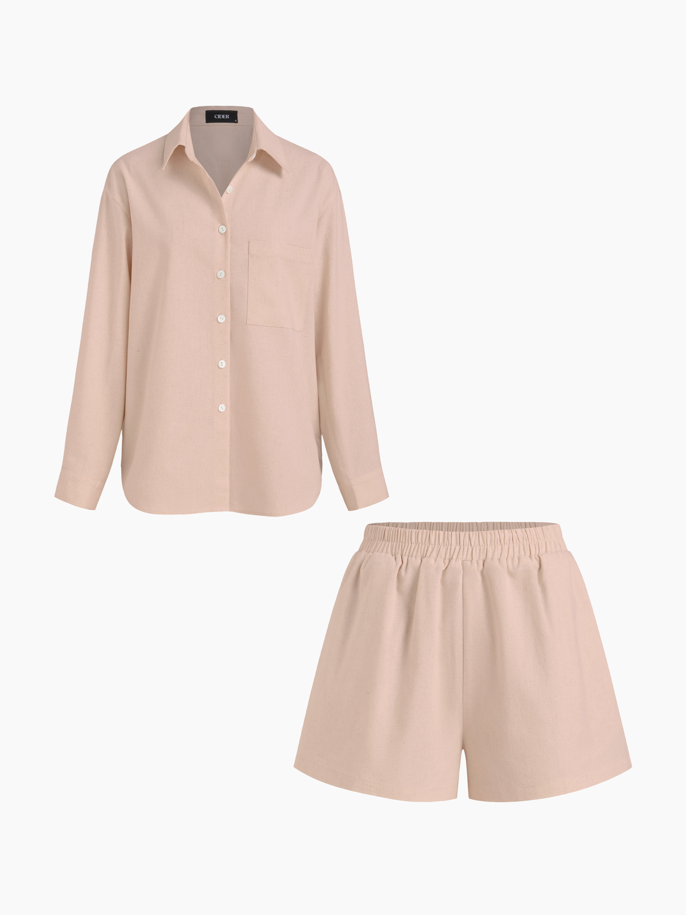 ≪Cider≫ストライプ レースアップ Tシャツ & ショーツ セット Shorts Sets - Cider