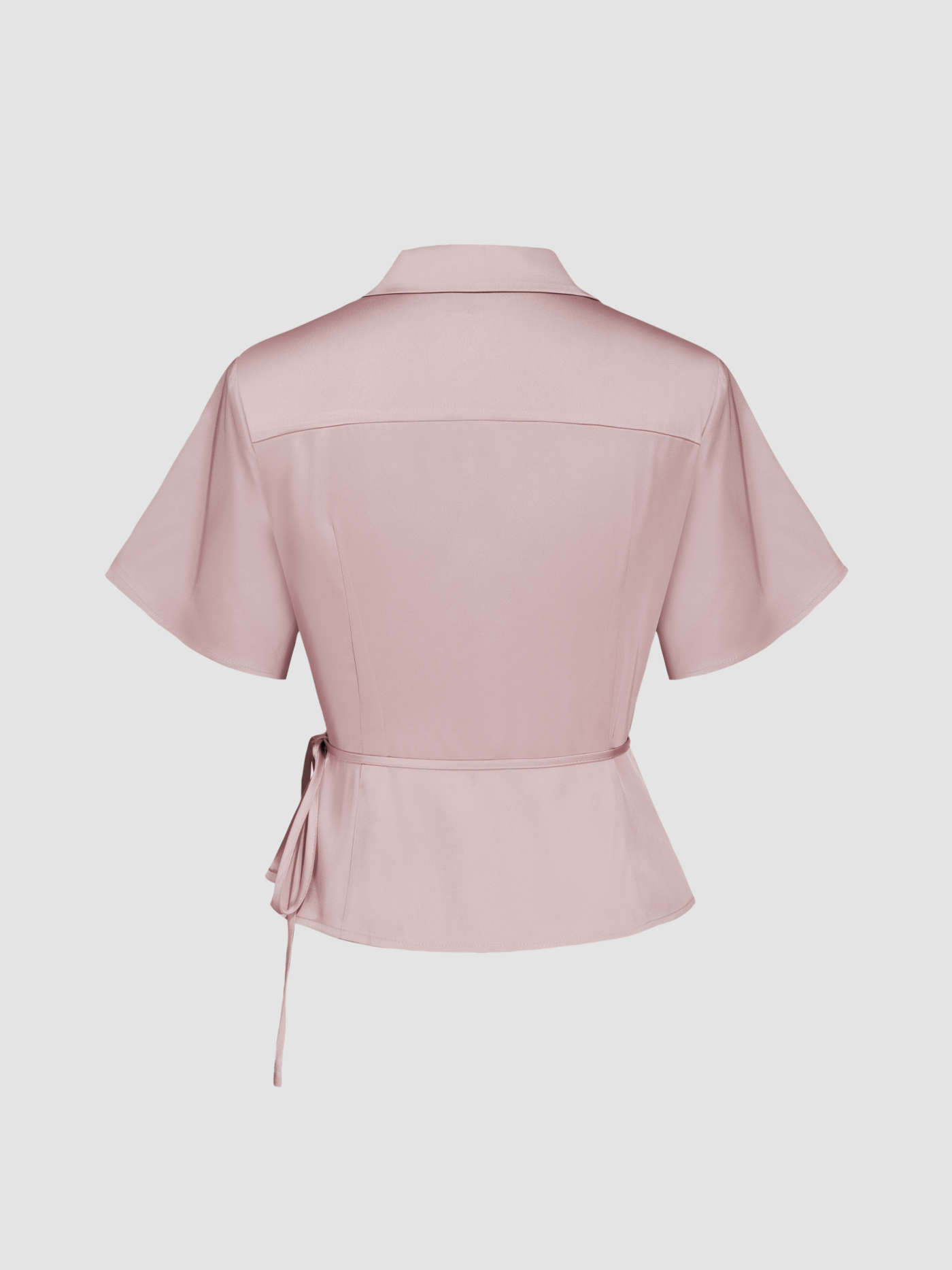 Satin Satin Collar Knotted Shirt For Work