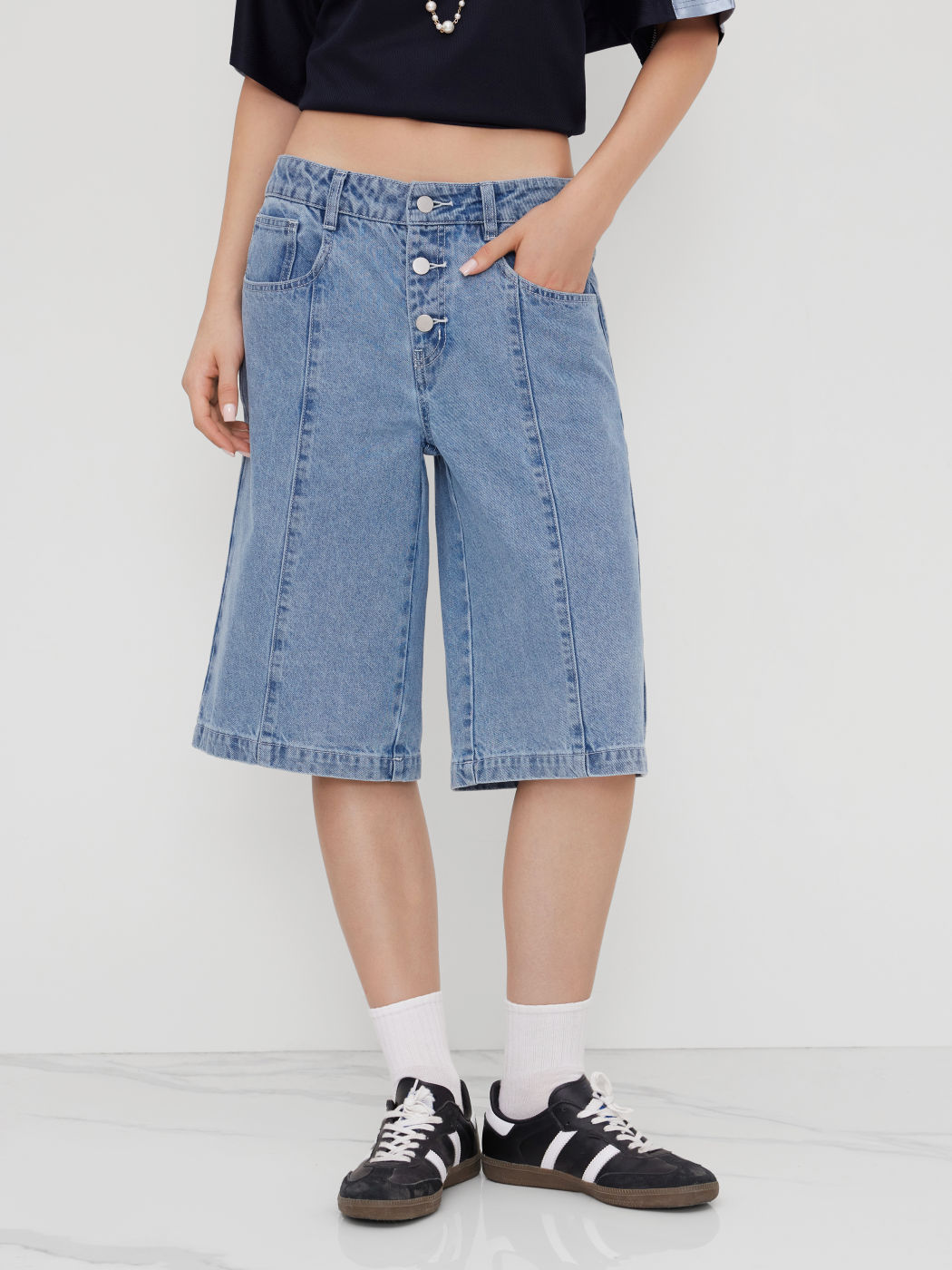 Cider Denim Low Rise Bermuda Jorts