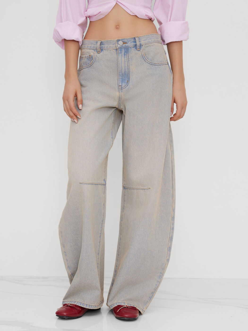 Cider Denim Low Rise Pocket Barrel-leg Jeans