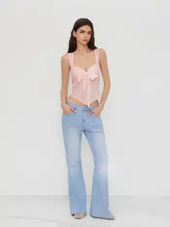 Spitze Sweetheart Schleifen-Tank-Top