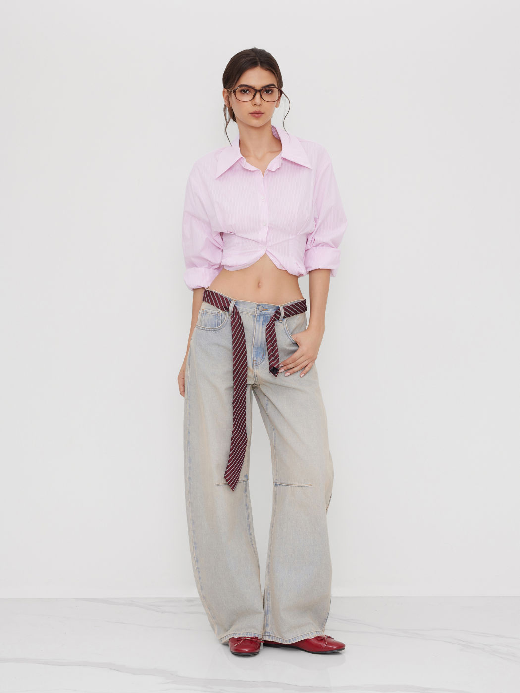 Cider Denim Low Rise Pocket Barrel-leg Jeans