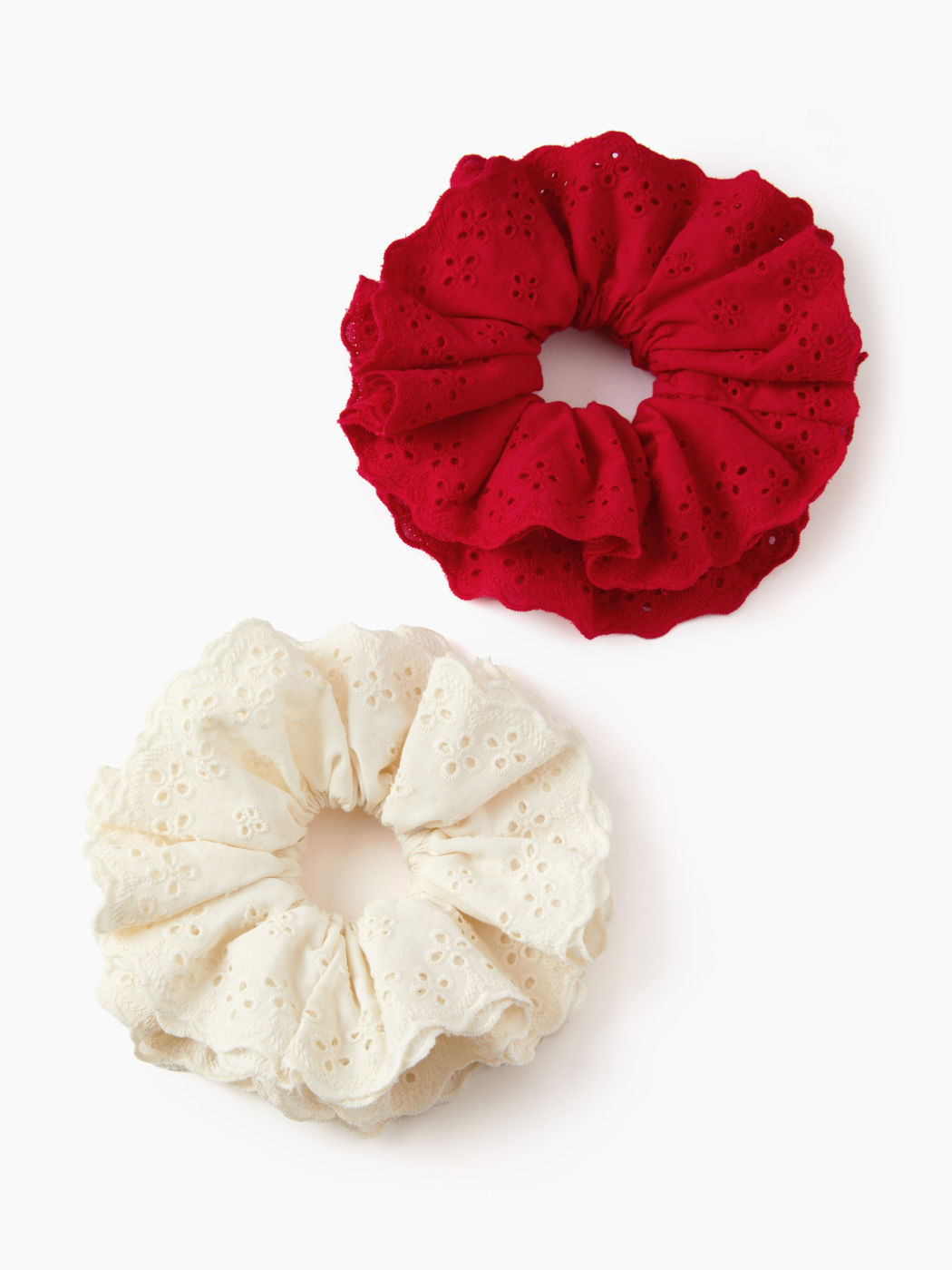 SET DI SCRUNCHIES A FIORI DOPPIO STRATO, 2 PEZZI