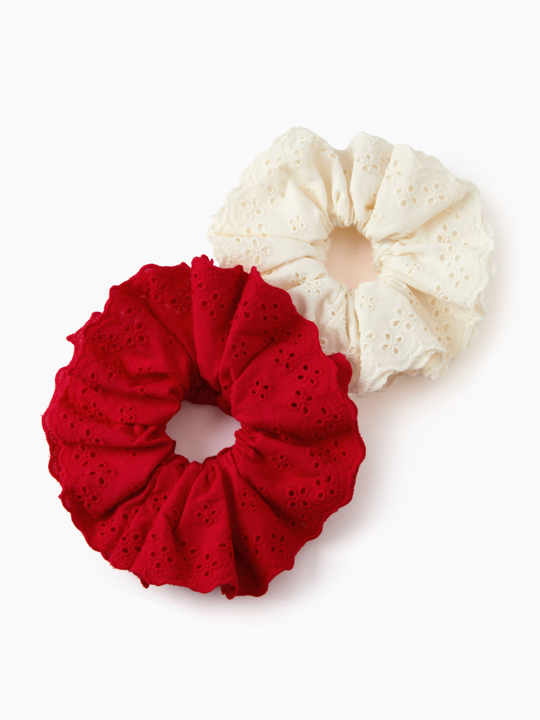 SET DI SCRUNCHIES A FIORI DOPPIO STRATO, 2 PEZZI