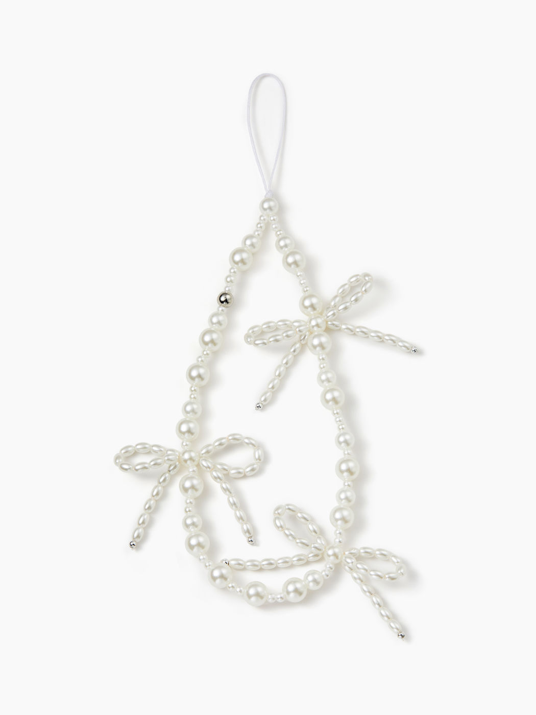BOWKNOT & FAUX PEARL BEADED PHONE STRAP