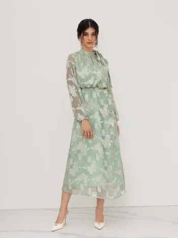 Satin V-neck Asymmetrical Hem Tie Waist Top & Mid Rise Mermaid Maxi Skirt Set