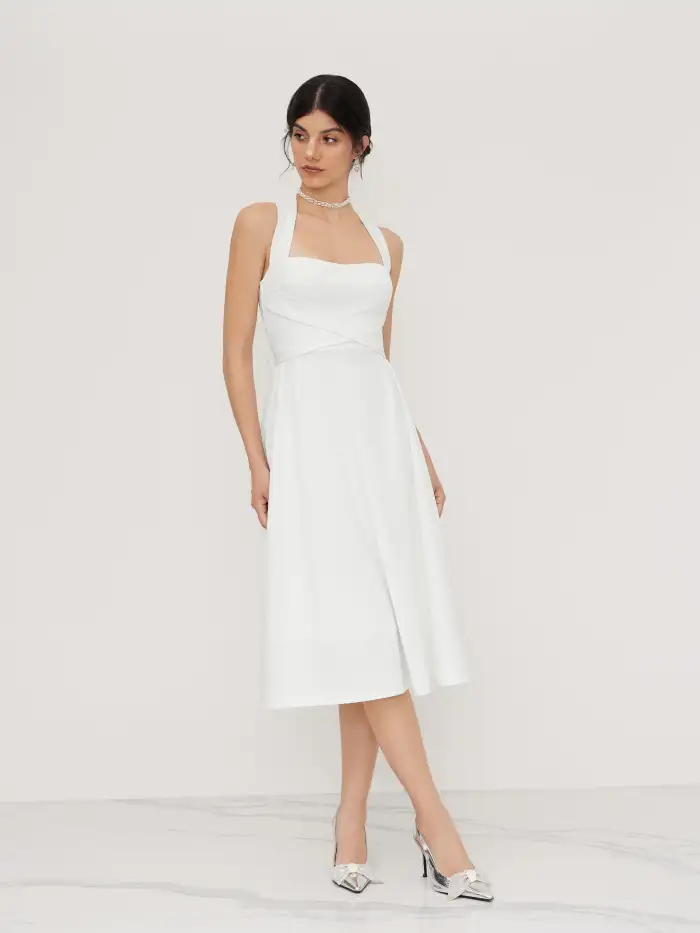 knee length dresses for ladies Apple Cider Sippin Jacquard Midi Dress in Rust Curves