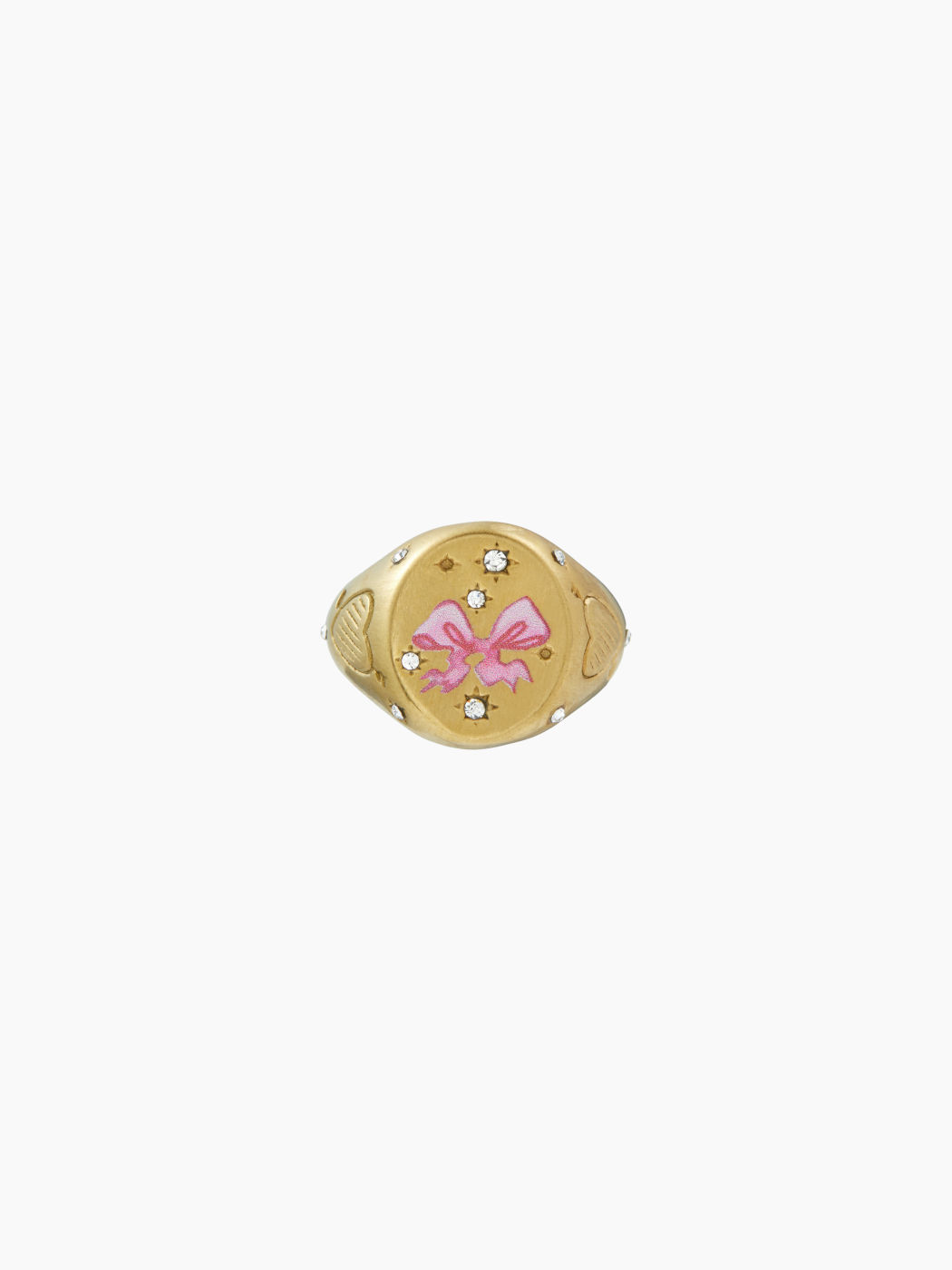 BOWKNOT & RHINESTONE & HEART OPEN RING