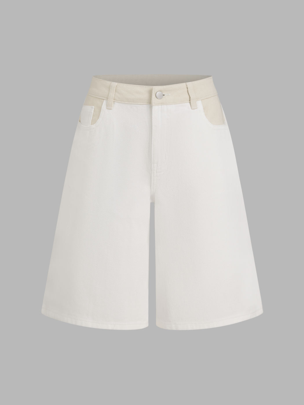 Cider Denim Low Rise Patchy Bermuda Jorts