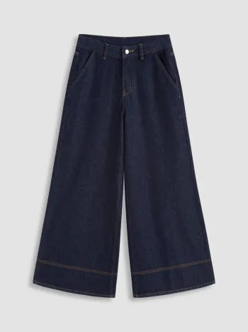 Petite Cider Low-Rise Breitbeinige Jeans