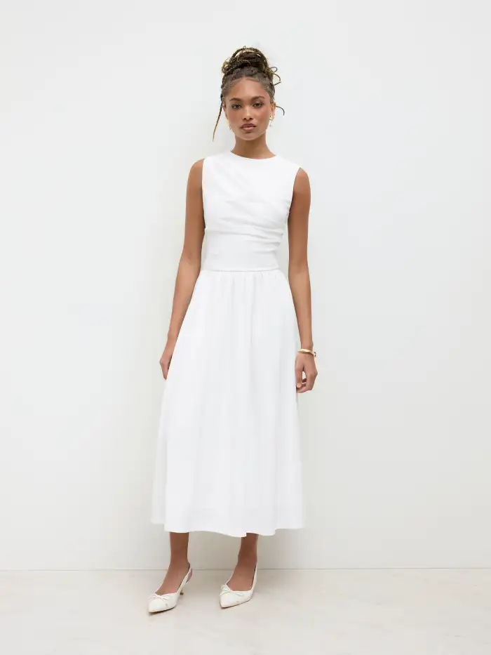 midi white summer dress Pascuelle Midi Dress main image 1