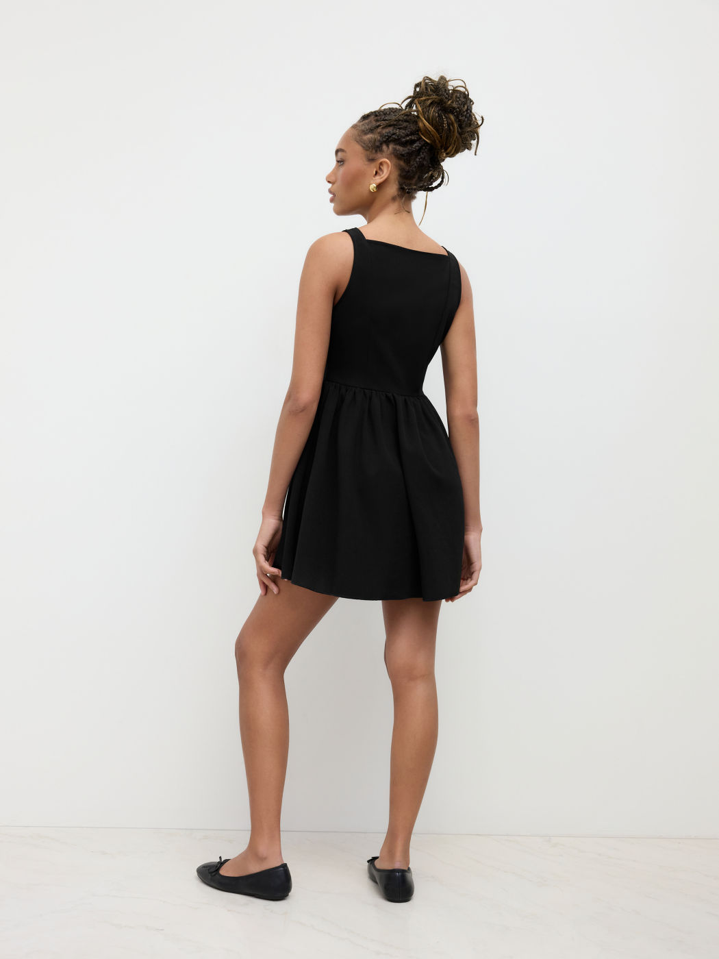 Square Neck Ruffle Mini Dress