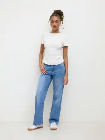 Cotton-blend Ruched Baby Tee