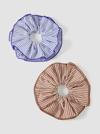 2PCS STRIPED HAIR SCRUNCHIE