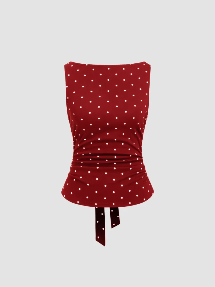 Halter Neckline Ruched Cami Top