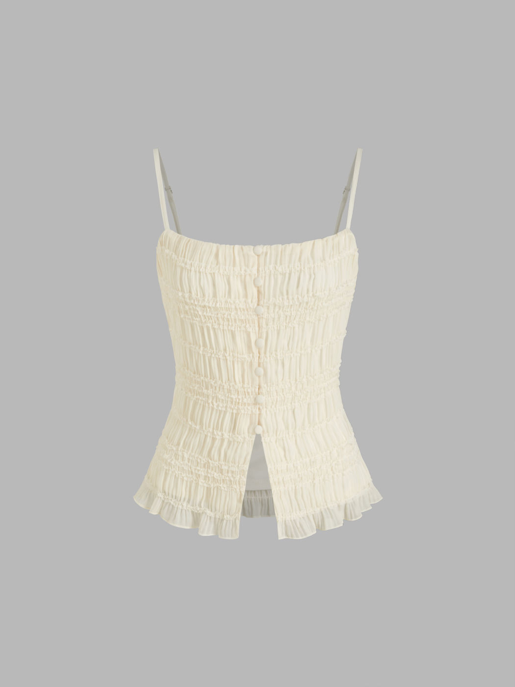 Square Neck Shirred Split Cami Top