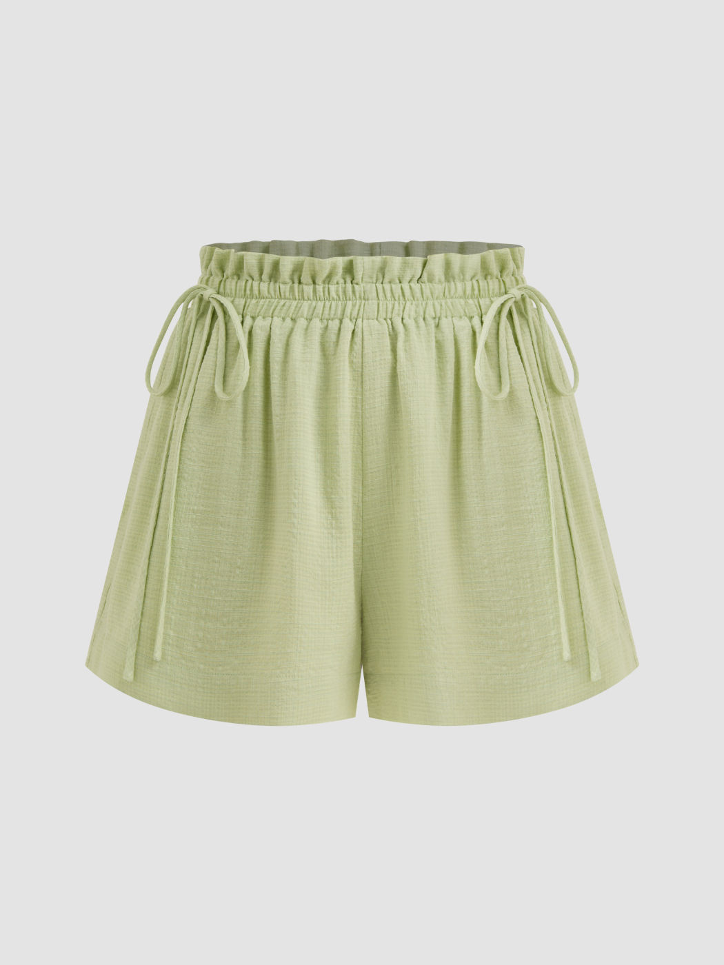 Cotton-blend Elastic Waist Knotted Shorts