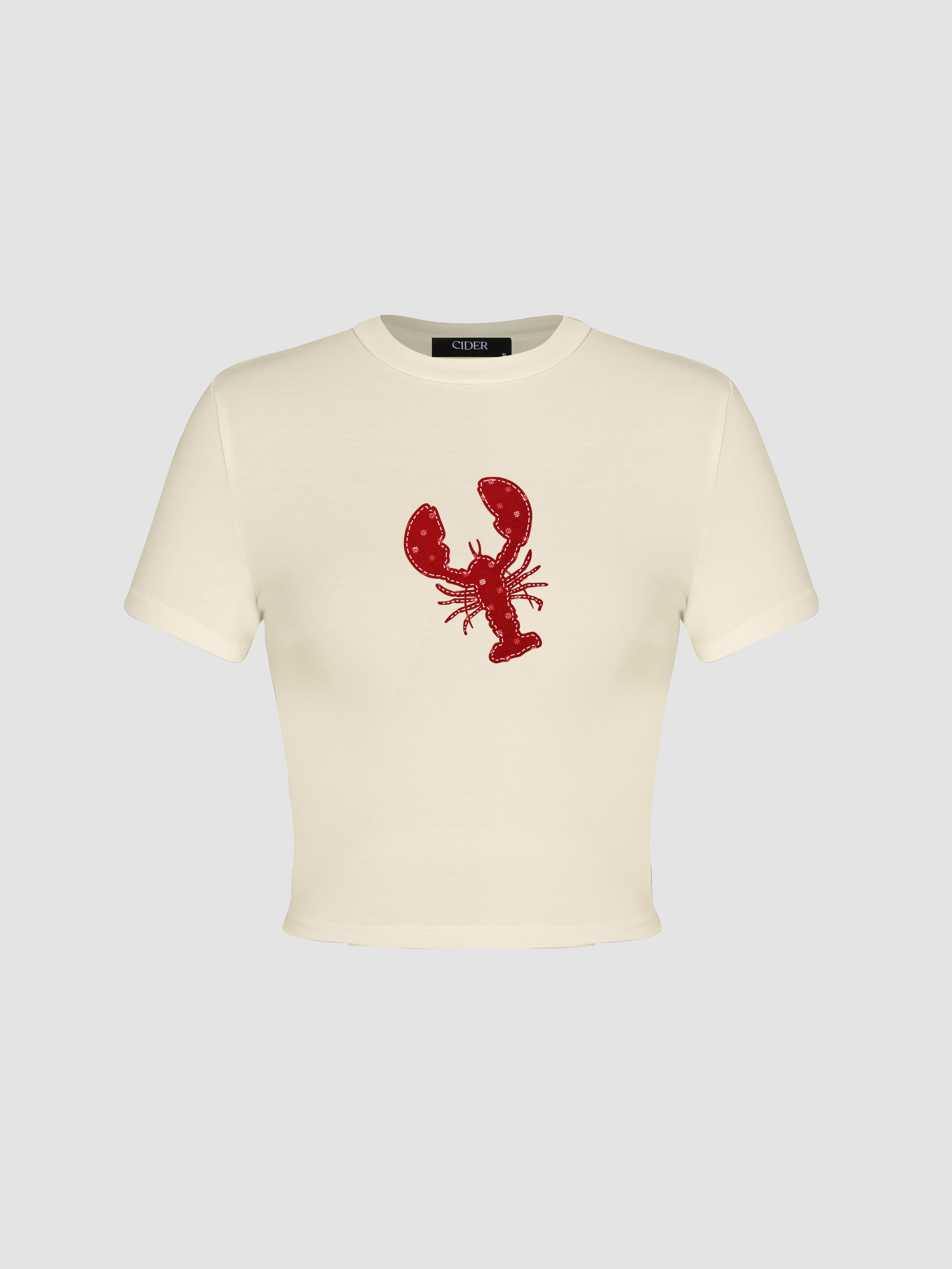 Round Neckline Lobster Graphic Tee