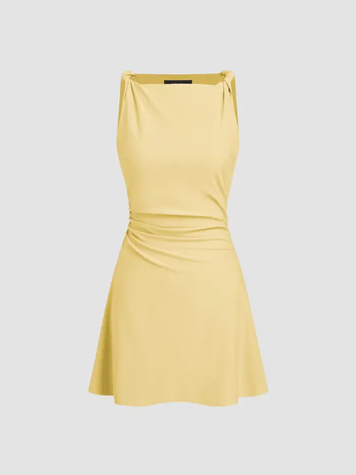 Corduroy Mid Rise Solid Pleated Mini Skirt