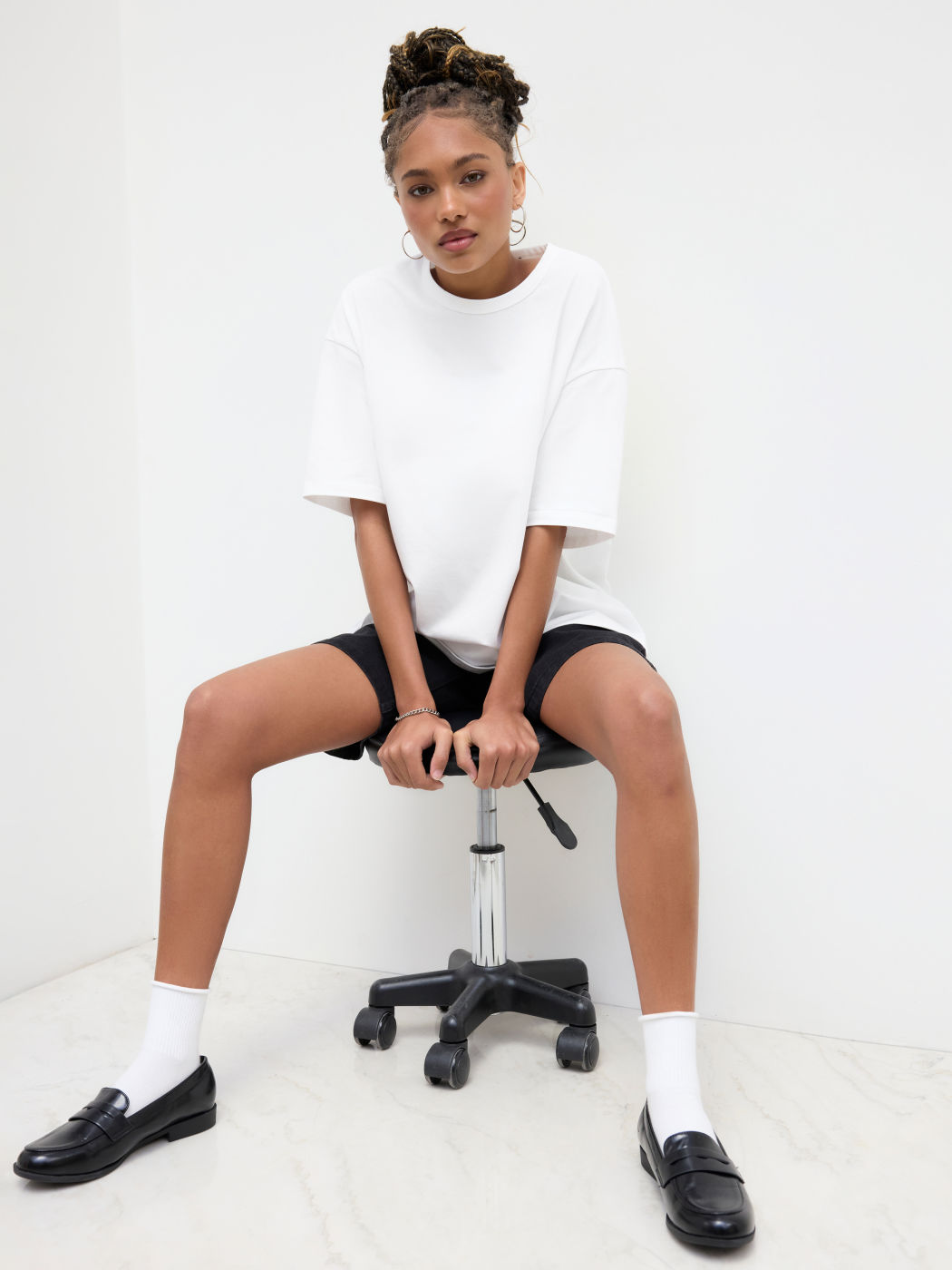 100% Cotton Round Neckline Oversized Tee