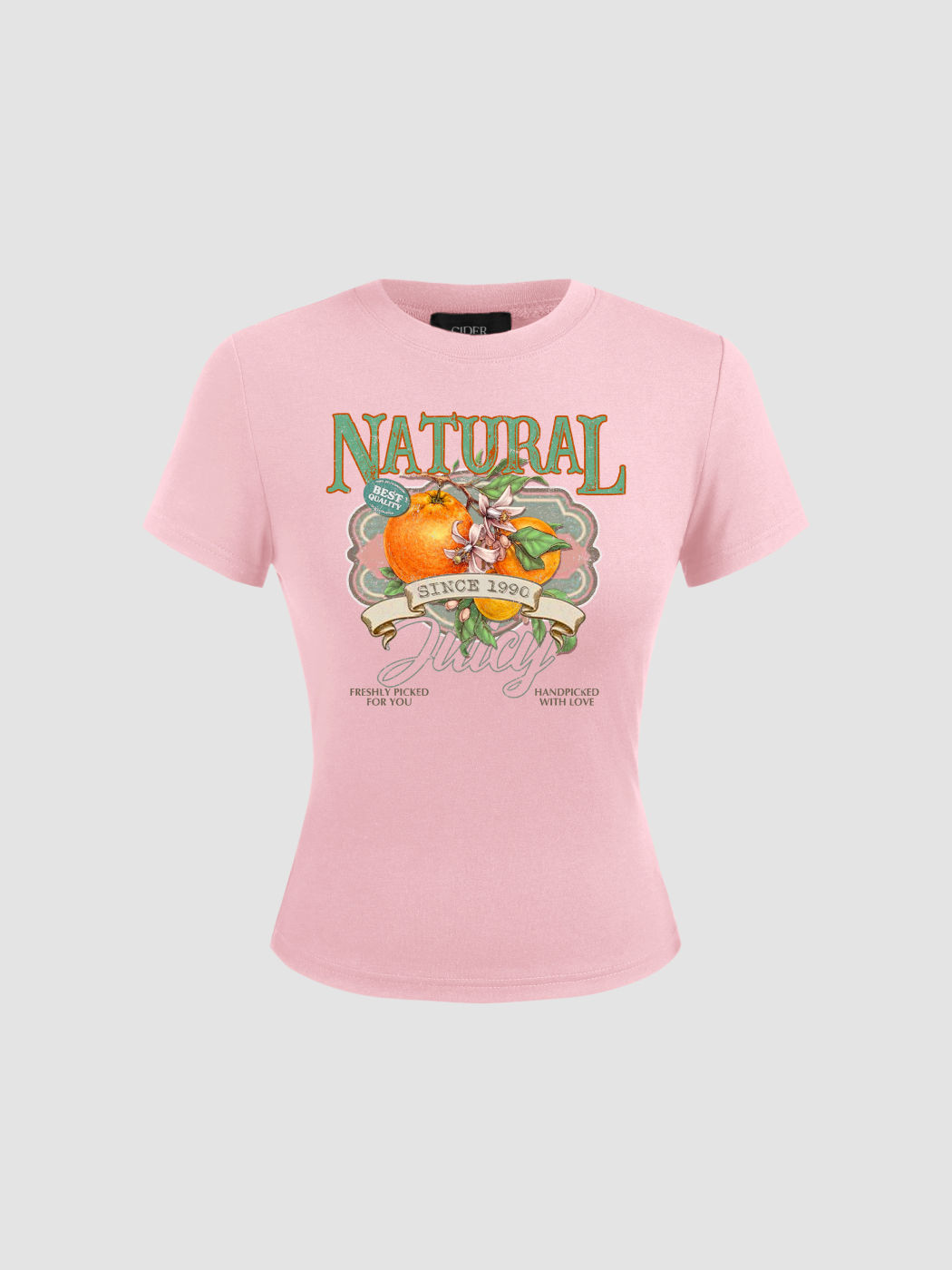 Natural Orange Graphic Short Sleeve Tee