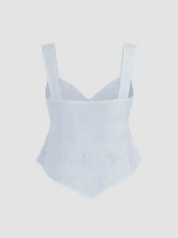 Spitze Sweetheart Schleife Tank Top Kurve & Plus