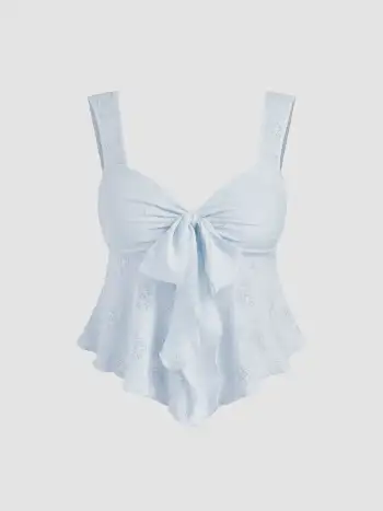 Lace Sweetheart Bowknot Tank Top Curve & Plus