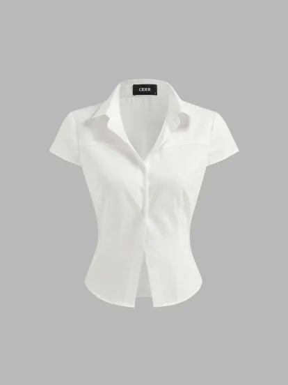 Boat Neck Solid Ruched Short Sleeve Top