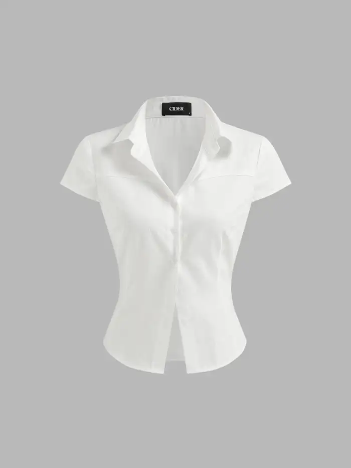 Woven Belted & Flared Pinstripe Trousers For Work