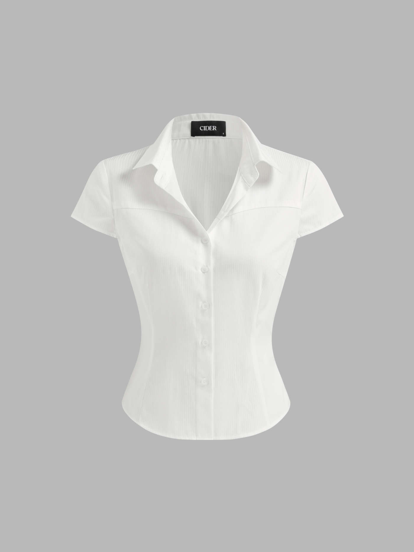 Cotton-blend Polo Neck Stripe Short Sleeve Shirt