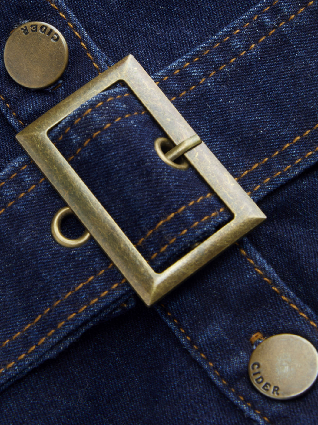 Stretch Denim Crop Bandeau Top With Belt