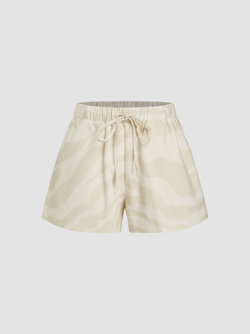 Leinen-Mischung, Mittelhohe Zebra-Streifen, Knoten-Mikro-Shorts