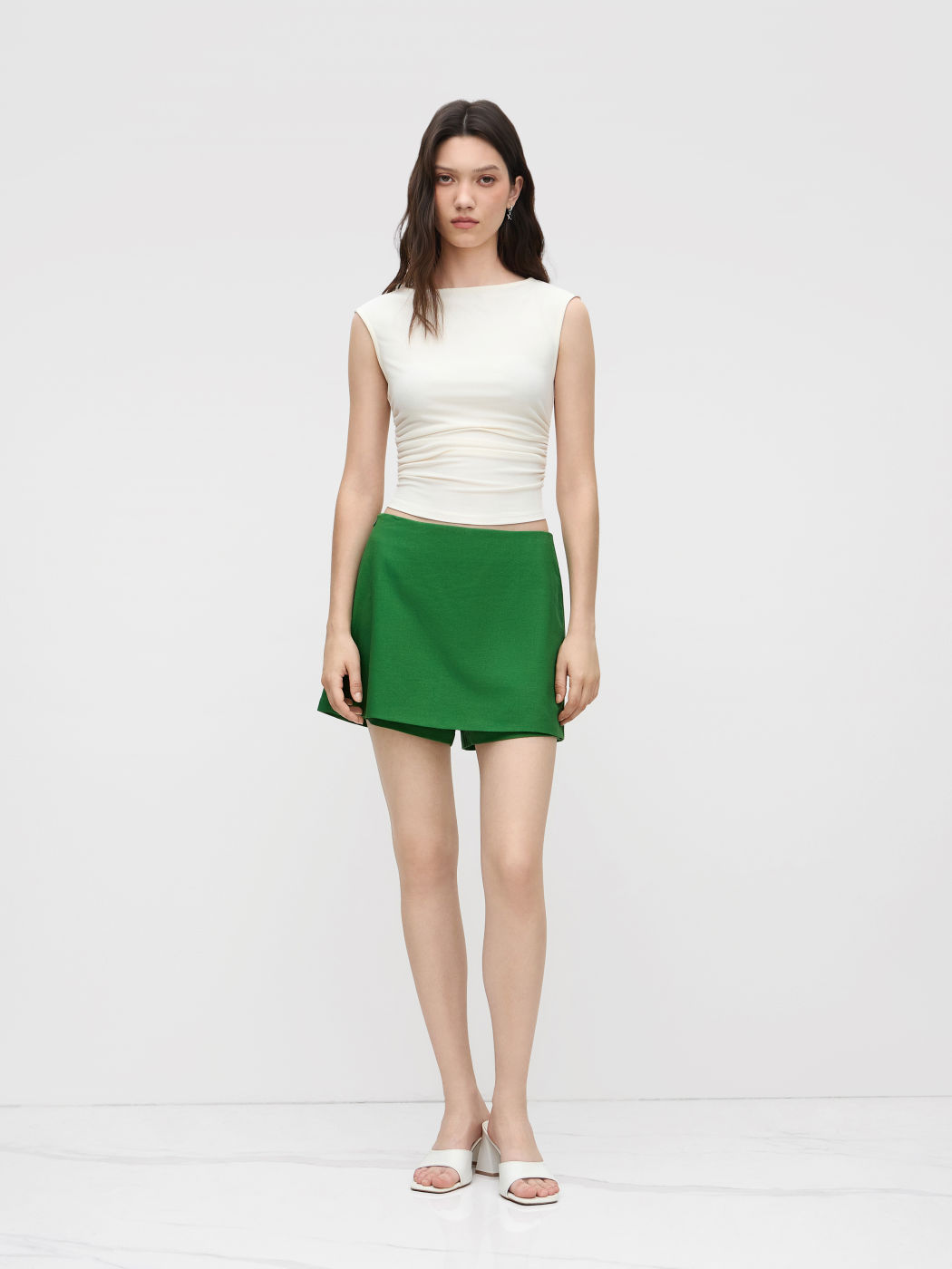 Linnenmischung Taschen A-Linie Skort