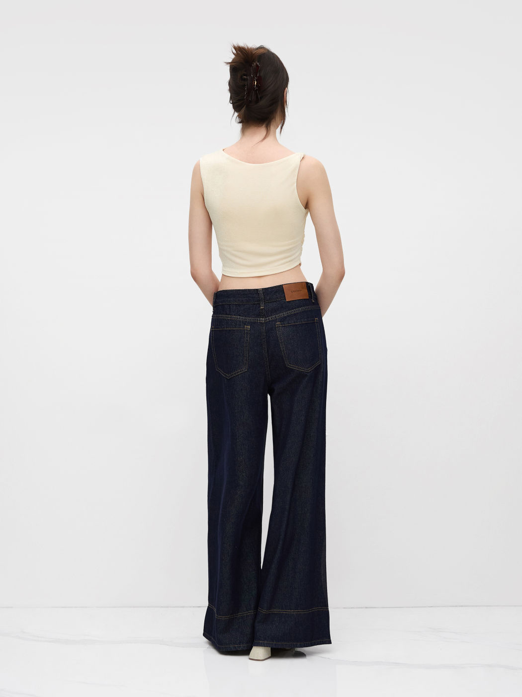 Asymmetrical Neck Ruched Tank Top
