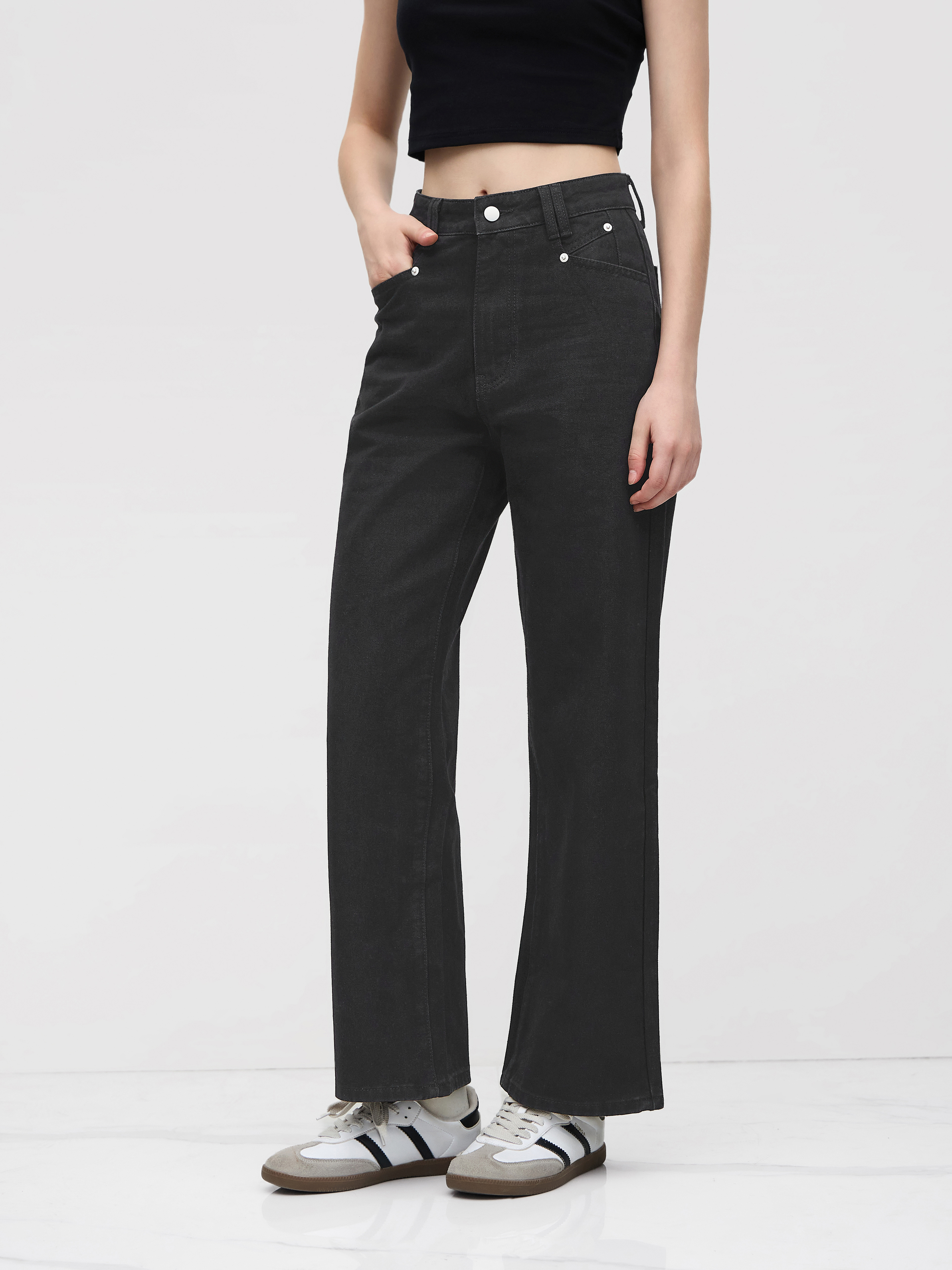 Denim High Waist Wide Leg Jeans