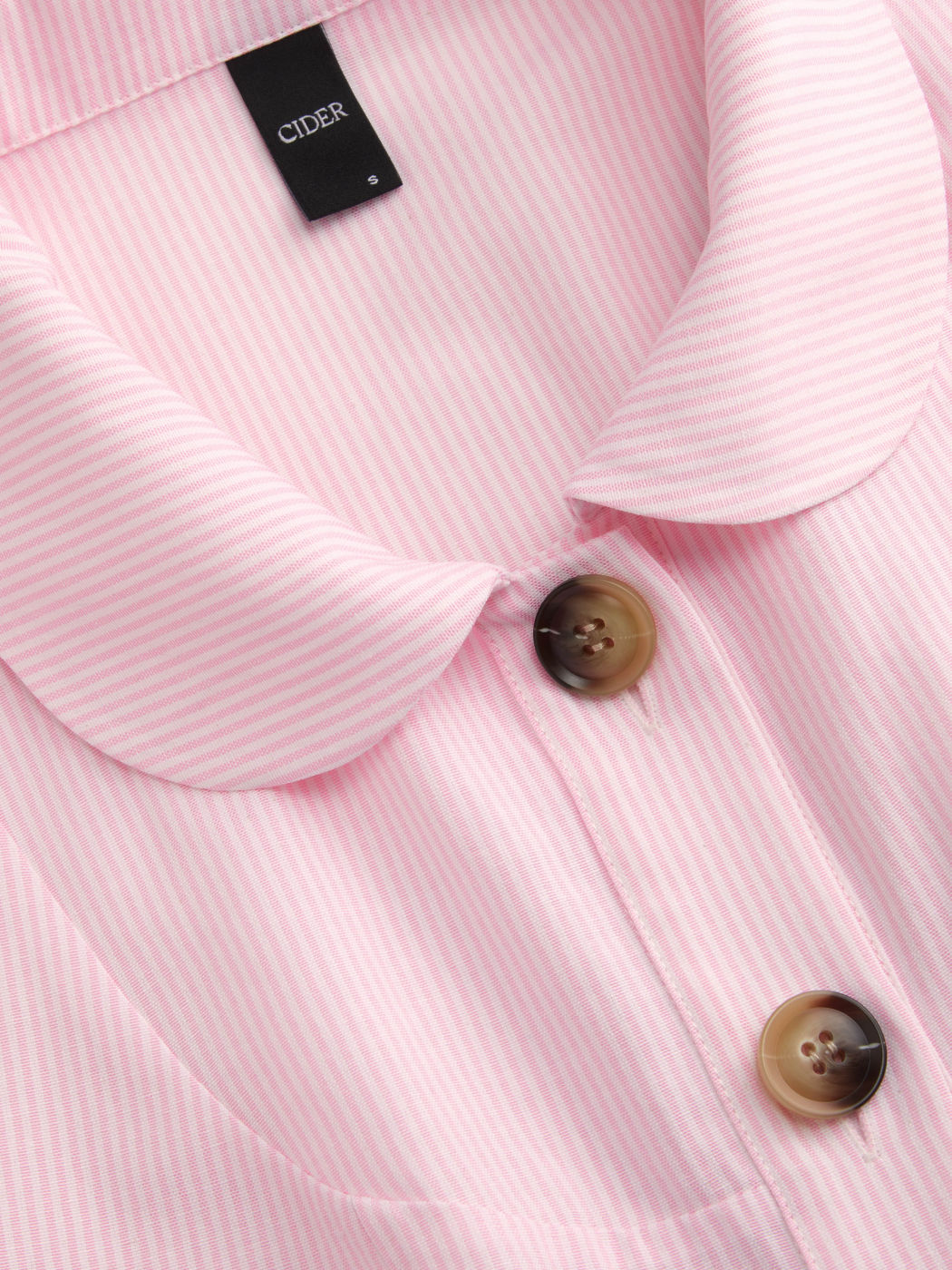 Cotton-blend Peter Pan Collar Puff Sleeve Stripe Top & Low Rise Shorts Set