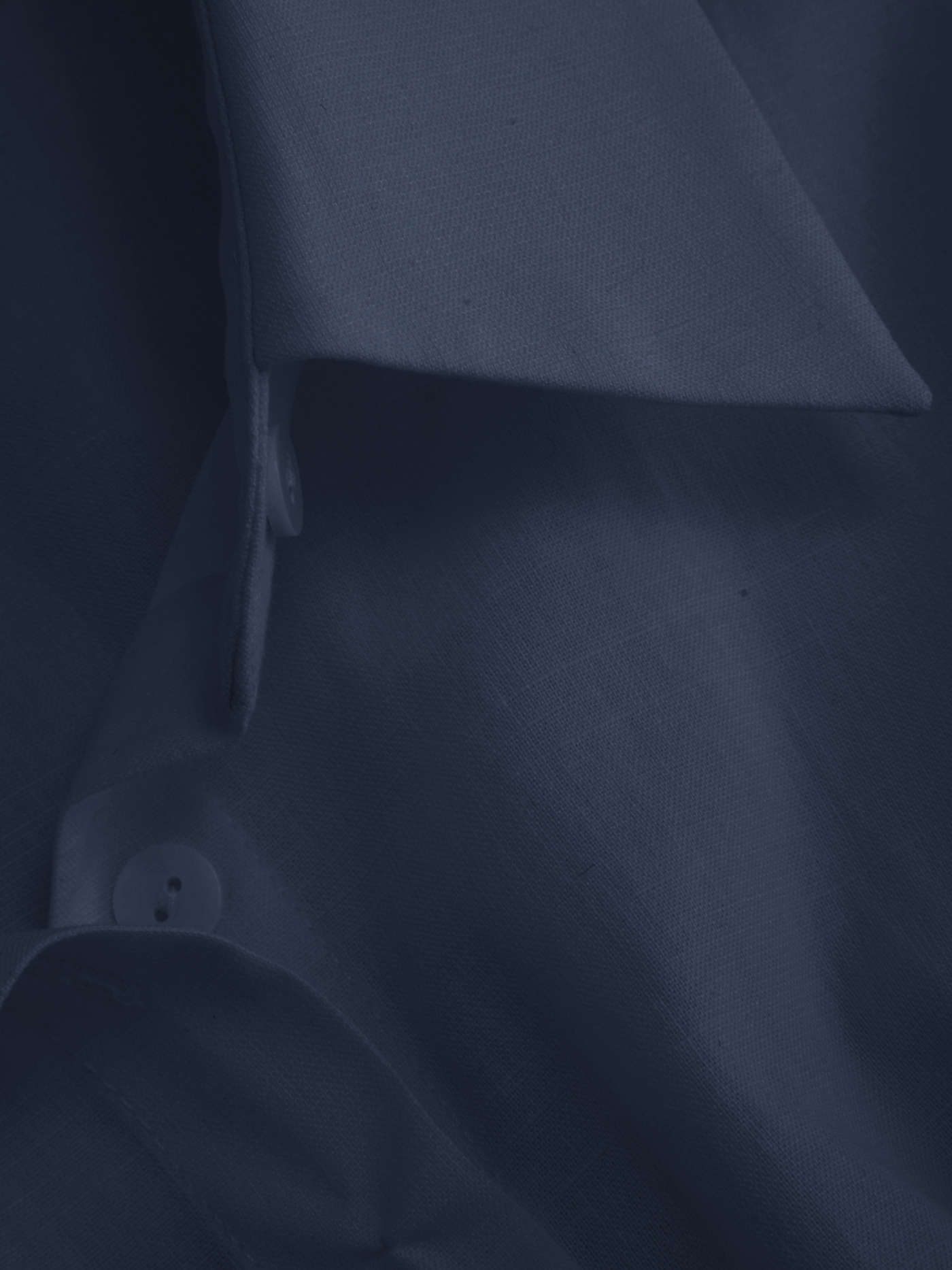 Linen-blend Collar V-neck Pleated Short Sleeve Shirt