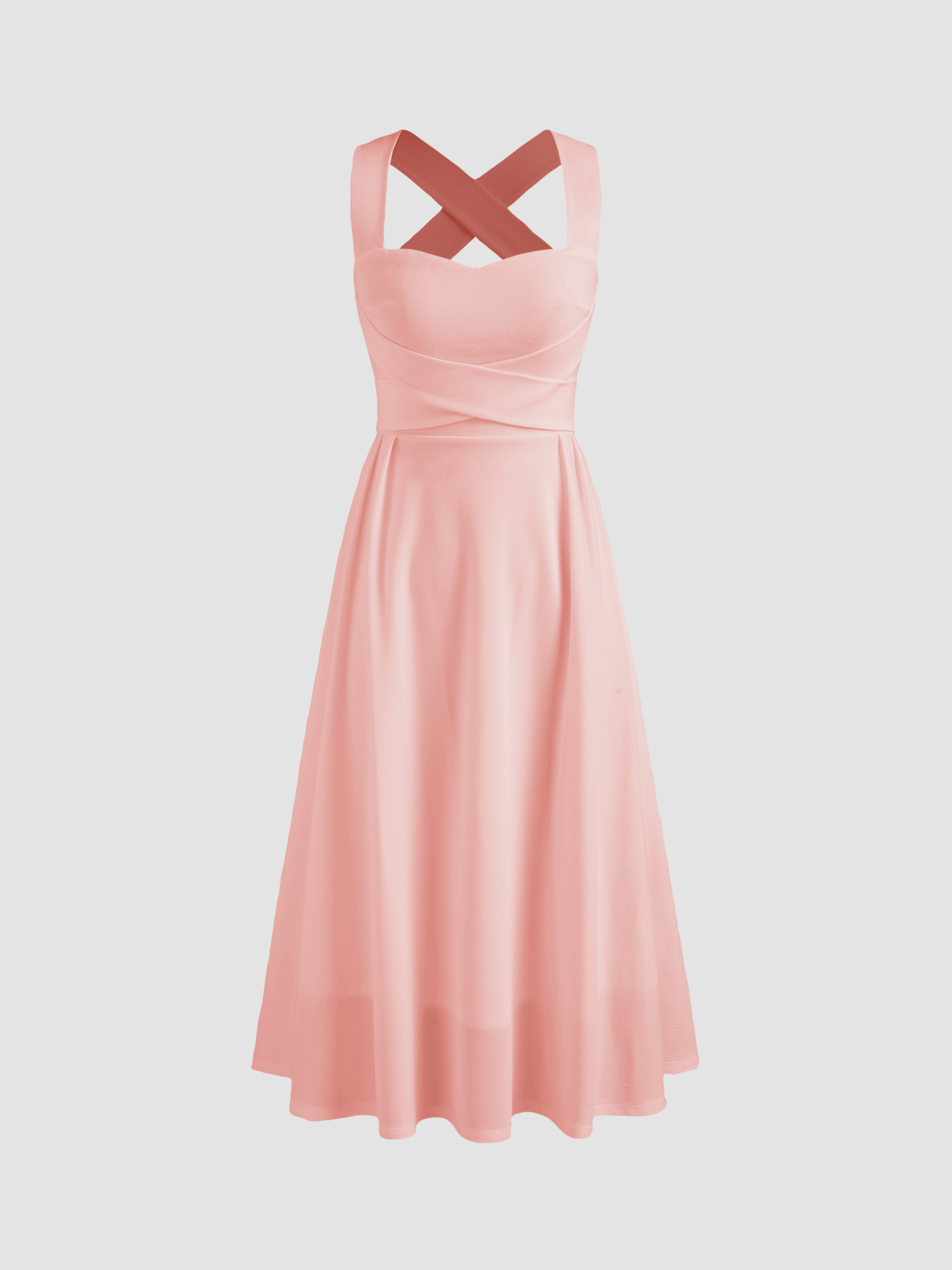 Silky Soft Grad Dress Knit Fabric Square Neck Solid Criss