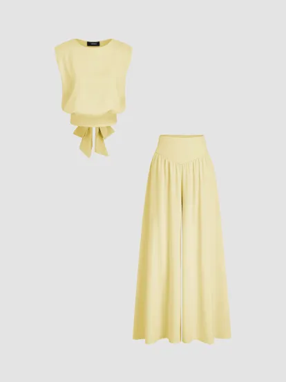 Knotted Ruched Shirred Tube Top