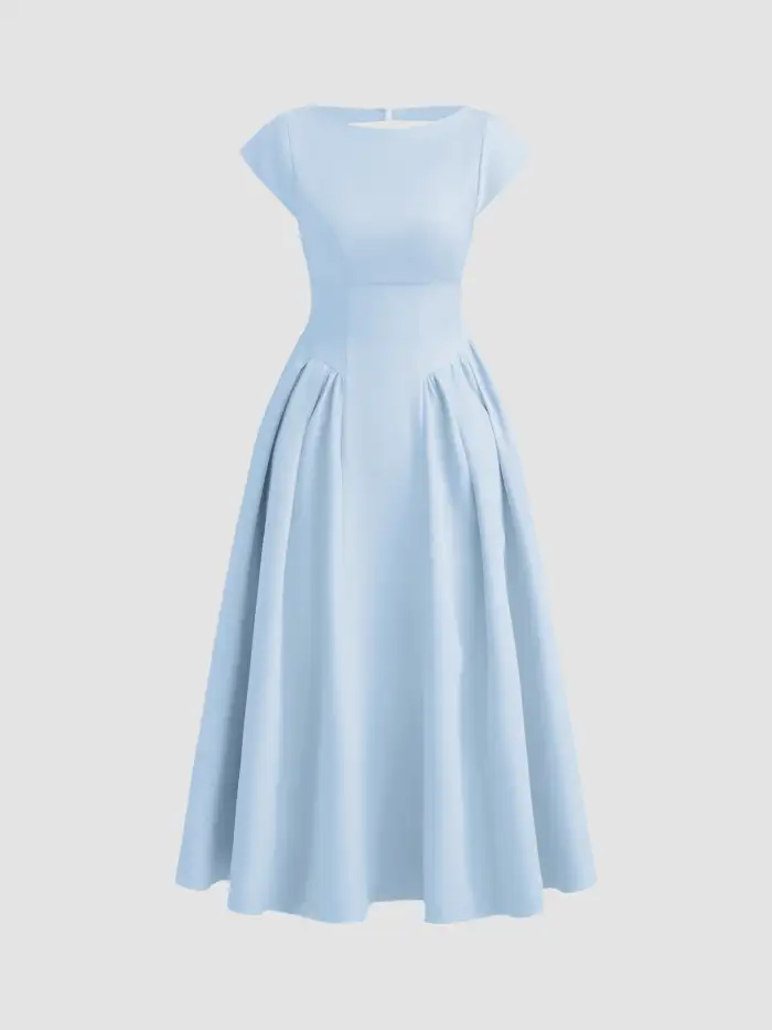Wedding Formal Dresses Wedding Guest Dress wedding guest wedding rush  outfits special occasion dresses Woven Sculptural Boat Neck Cut Out  Backless Ruffle Maxi Dress For Date