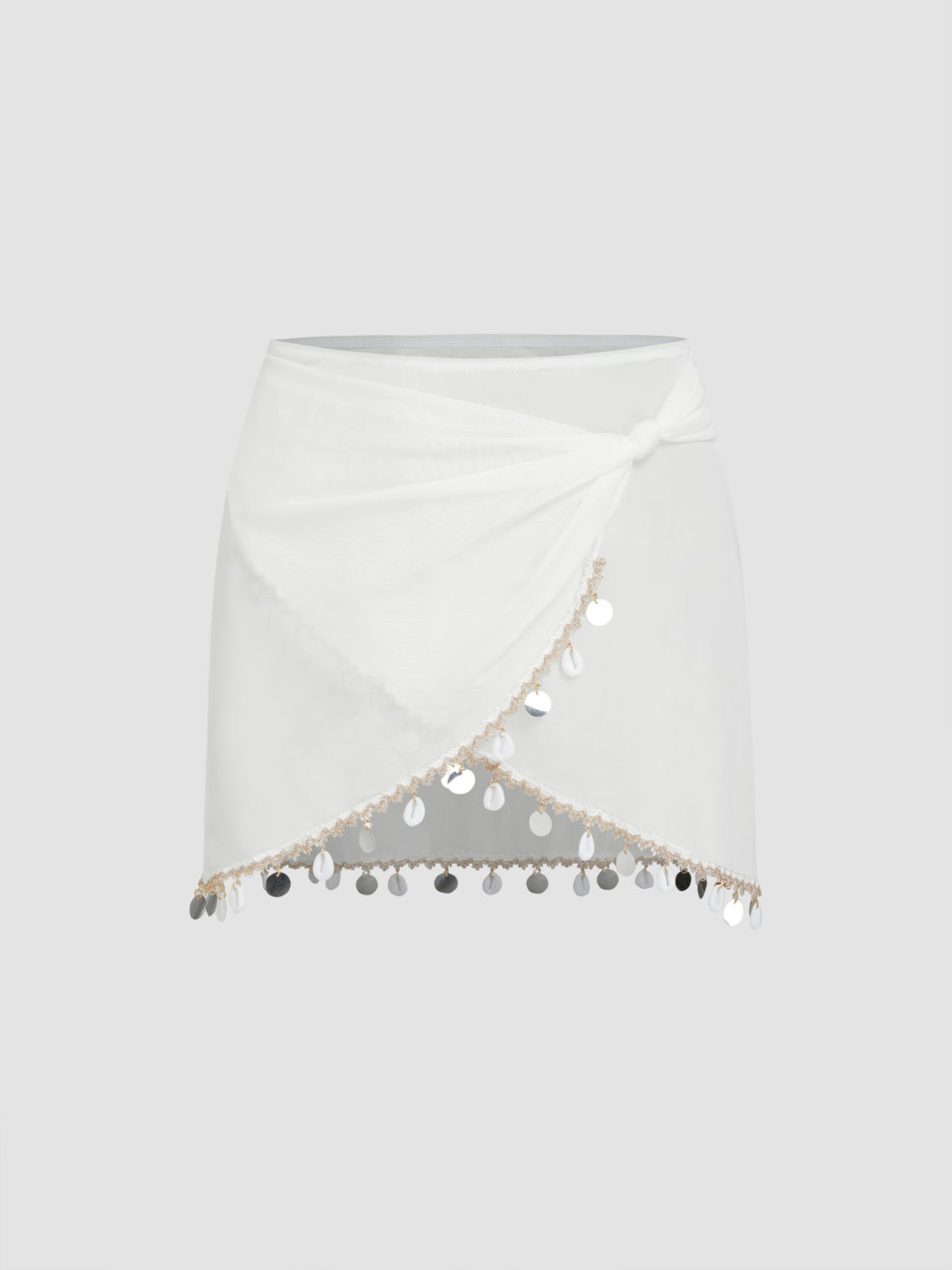 Chiffon Shell Detail Knotted Sarong