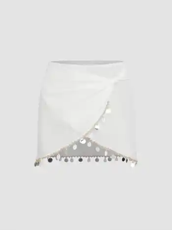 Chiffon-Sarong mit Muschel-Details und Knoten